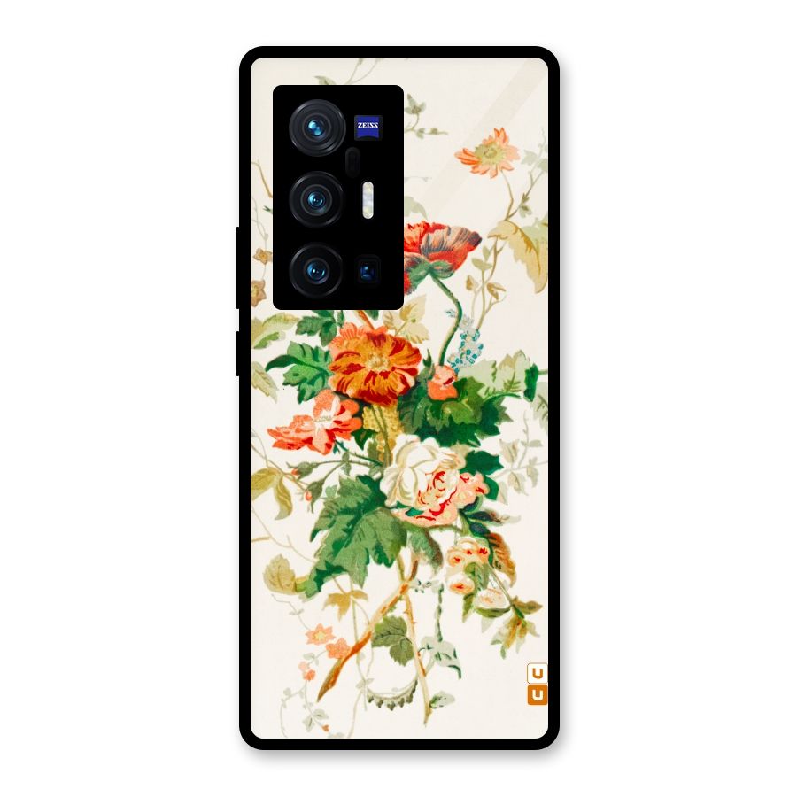 Summer Floral Glass Back Case for Vivo X70 Pro Plus