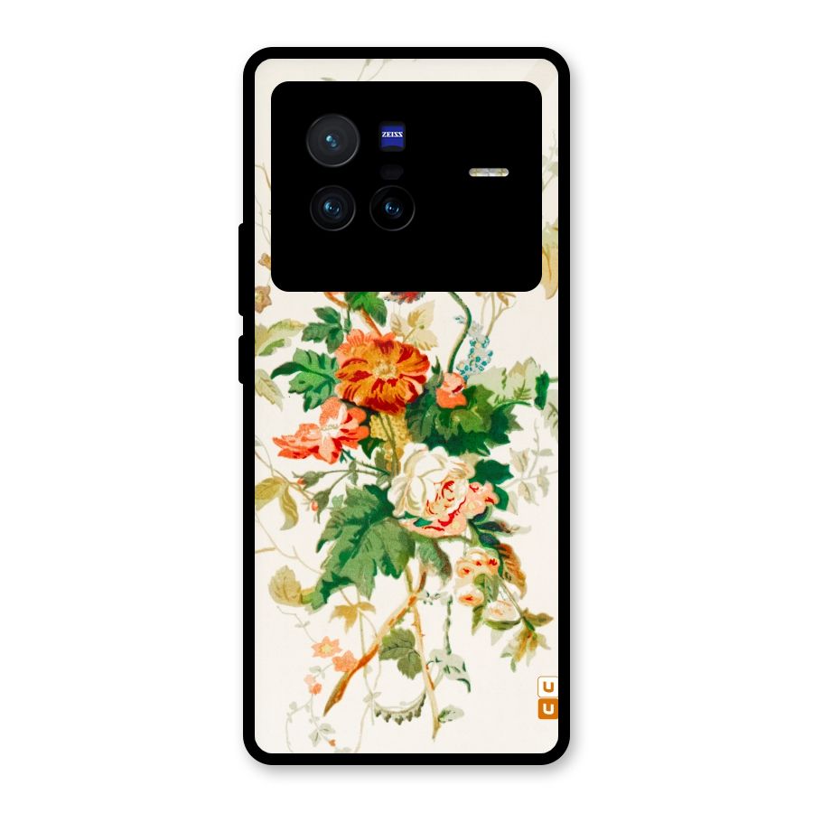 Summer Floral Glass Back Case for Vivo X80