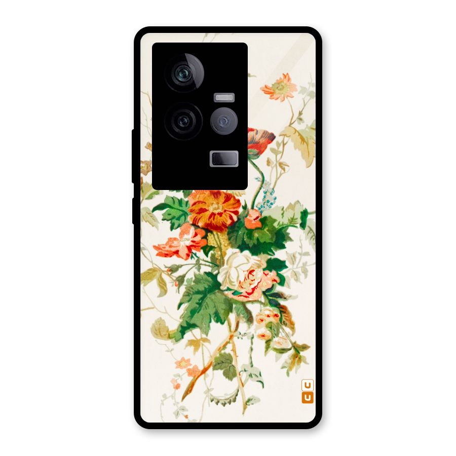 Summer Floral Glass Back Case for Vivo iQOO 11 5G