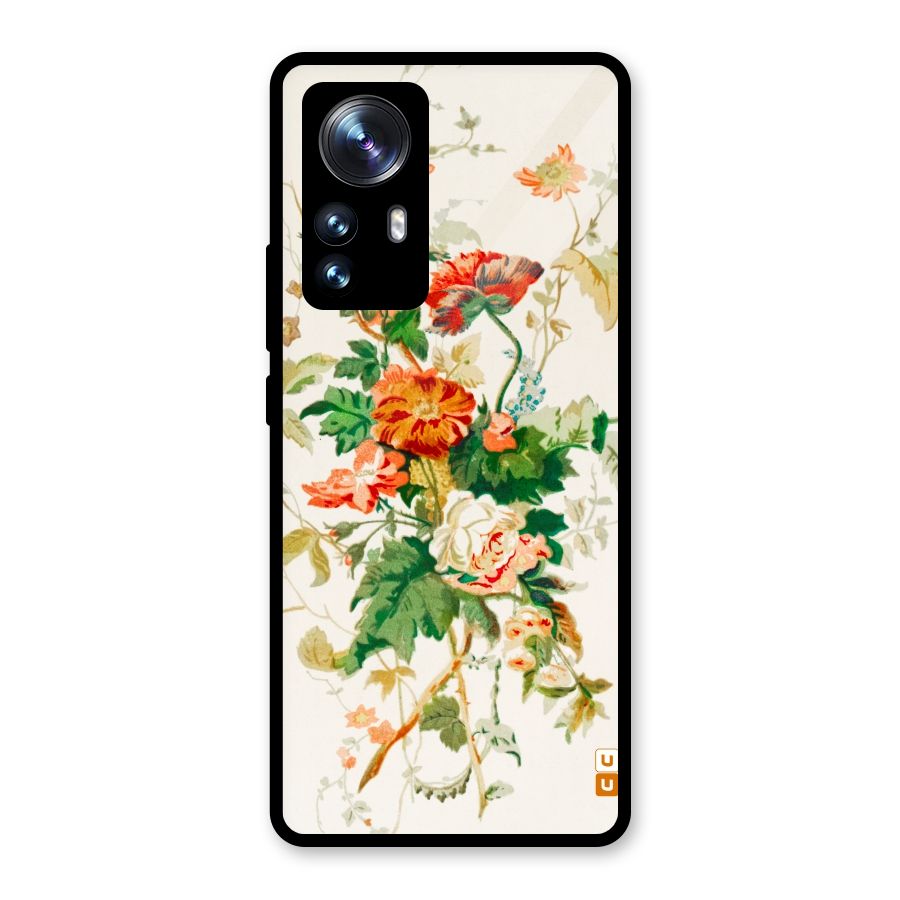Summer Floral Glass Back Case for Xiaomi 12 Pro