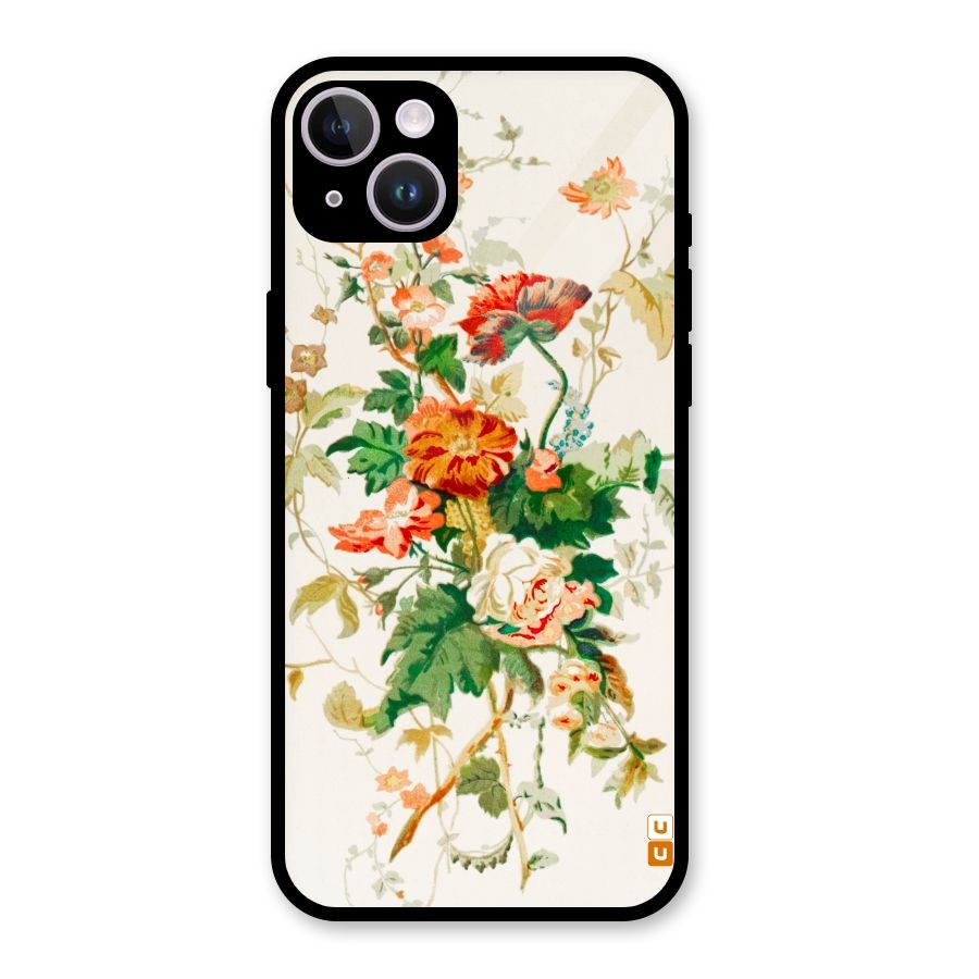Summer Floral Glass Back Case for iPhone 14 Plus