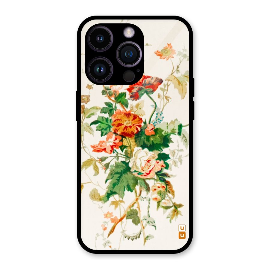 Summer Floral Glass Back Case for iPhone 14 Pro