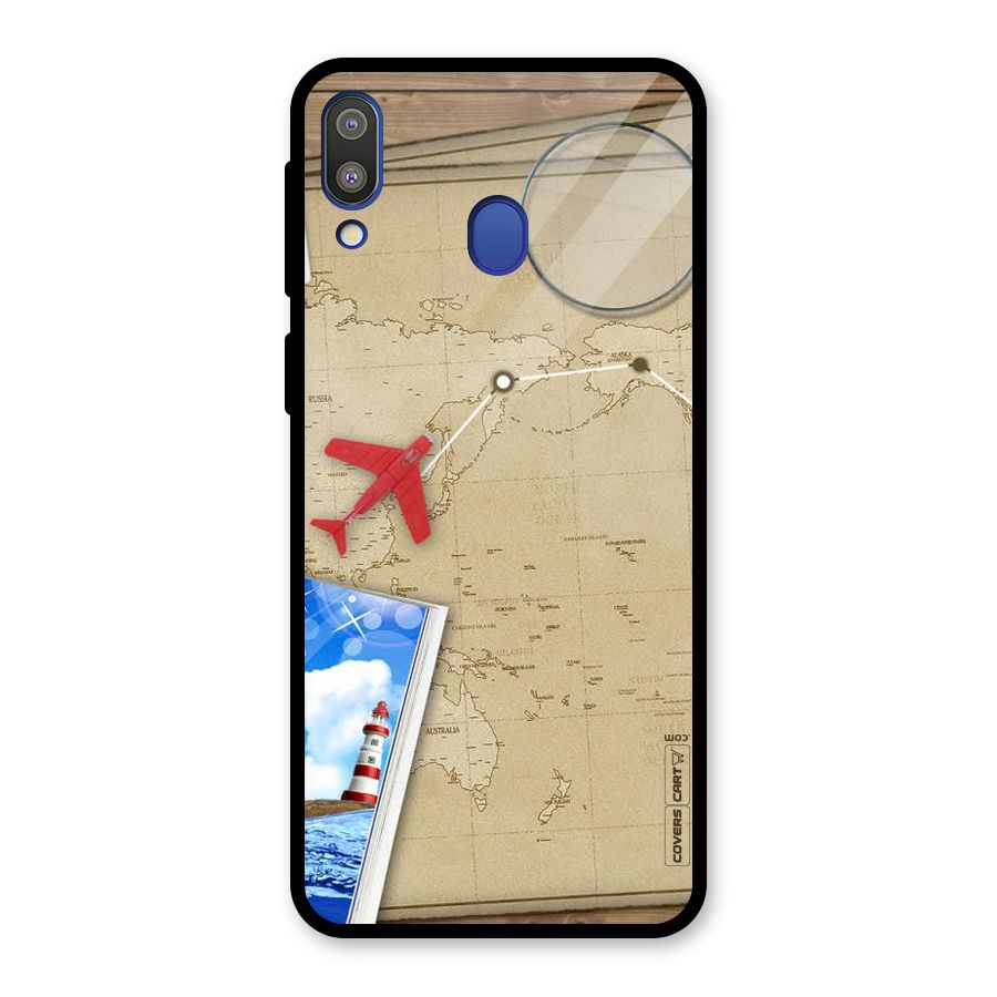 Summer Travel Glass Back Case for Galaxy M20