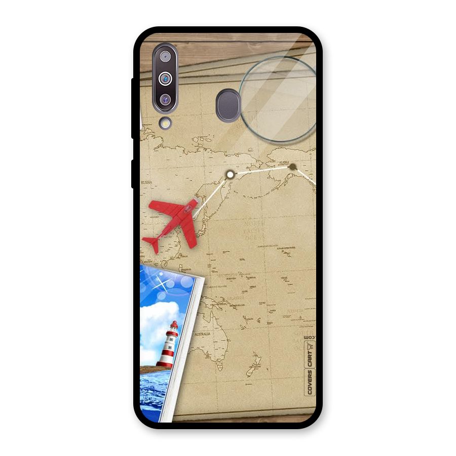 Summer Travel Glass Back Case for Galaxy M30