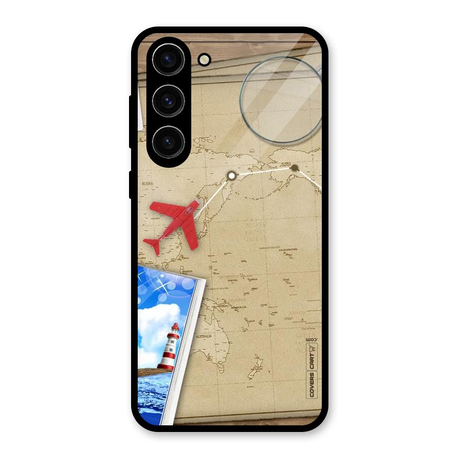 Summer Travel Glass Back Case for Galaxy S23 Plus