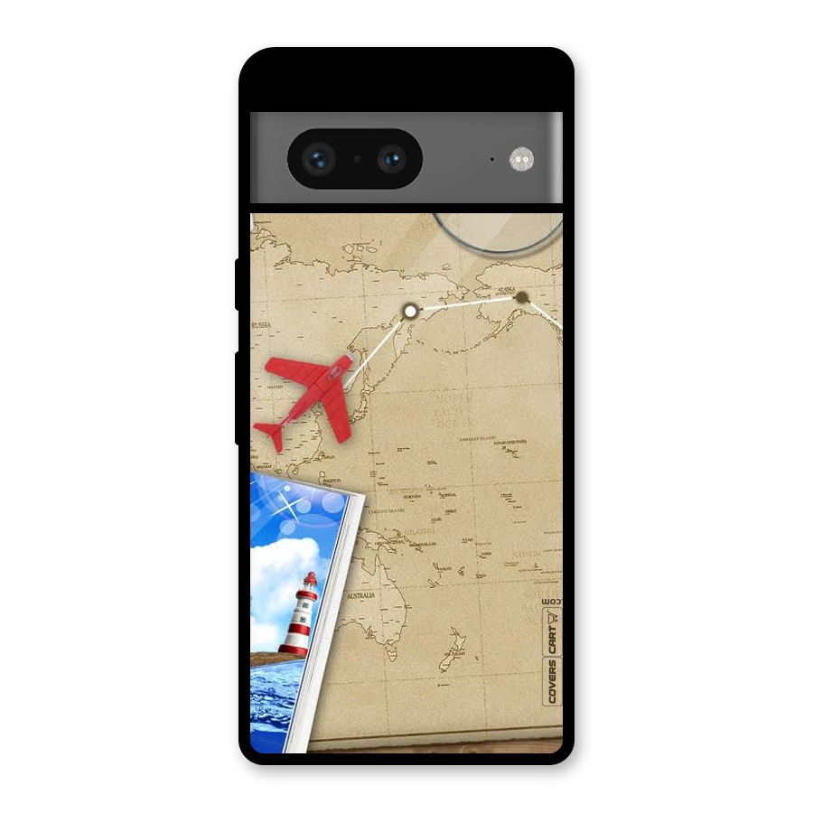 Summer Travel Glass Back Case for Google Pixel 7