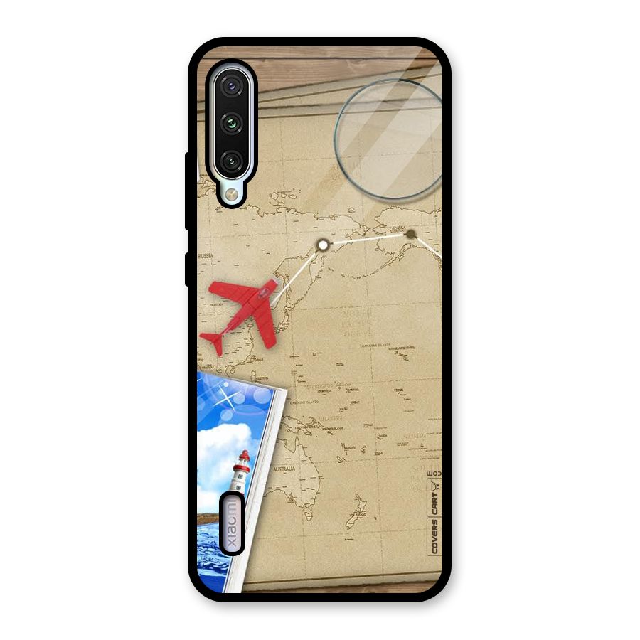 Summer Travel Glass Back Case for Mi A3