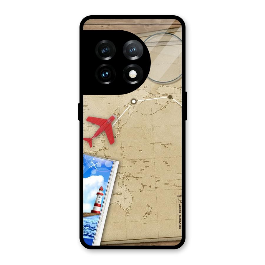 Summer Travel Glass Back Case for OnePlus 11