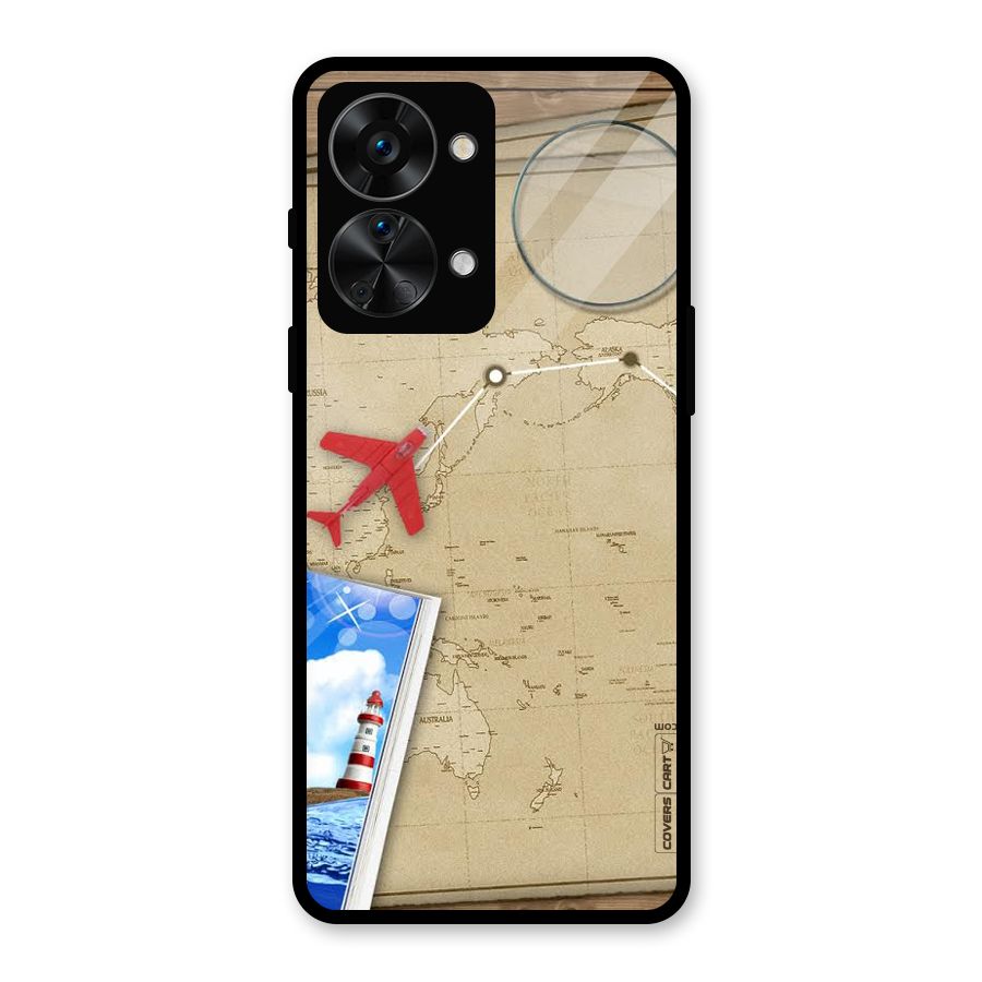 Summer Travel Glass Back Case for OnePlus Nord 2T