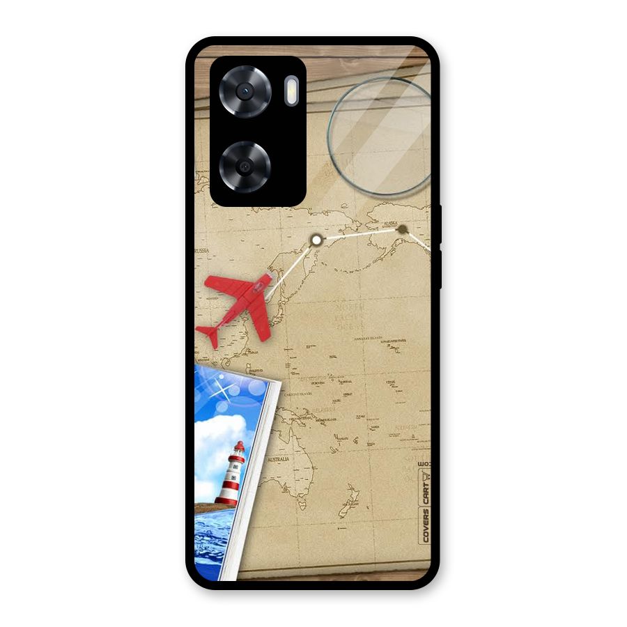 Summer Travel Glass Back Case for Oppo A57 2022
