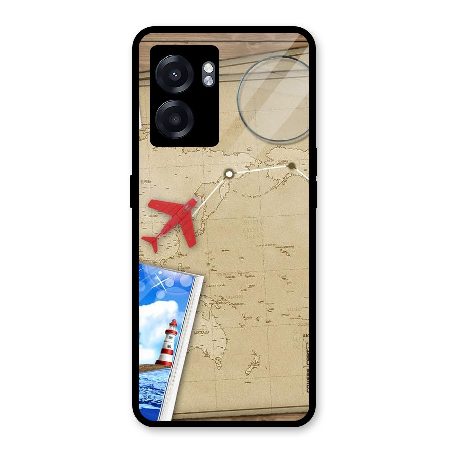 Summer Travel Glass Back Case for Oppo K10 (5G)