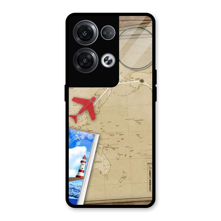 Summer Travel Glass Back Case for Oppo Reno8 Pro 5G