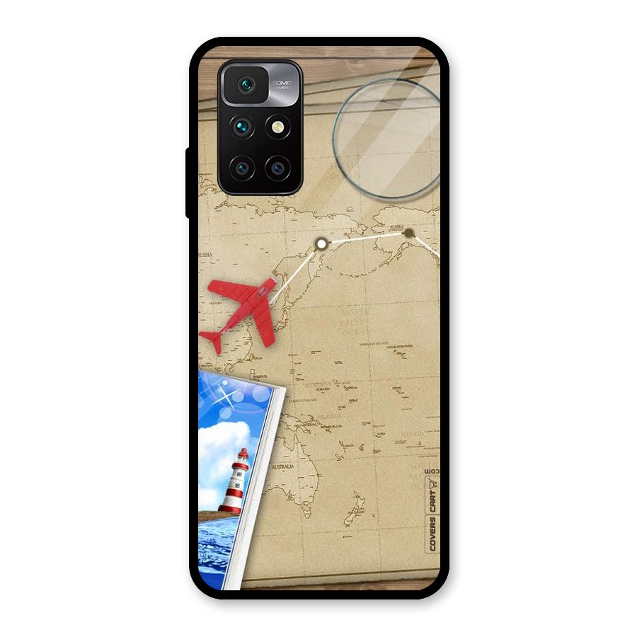 Summer Travel Glass Back Case for Redmi 10 Prime