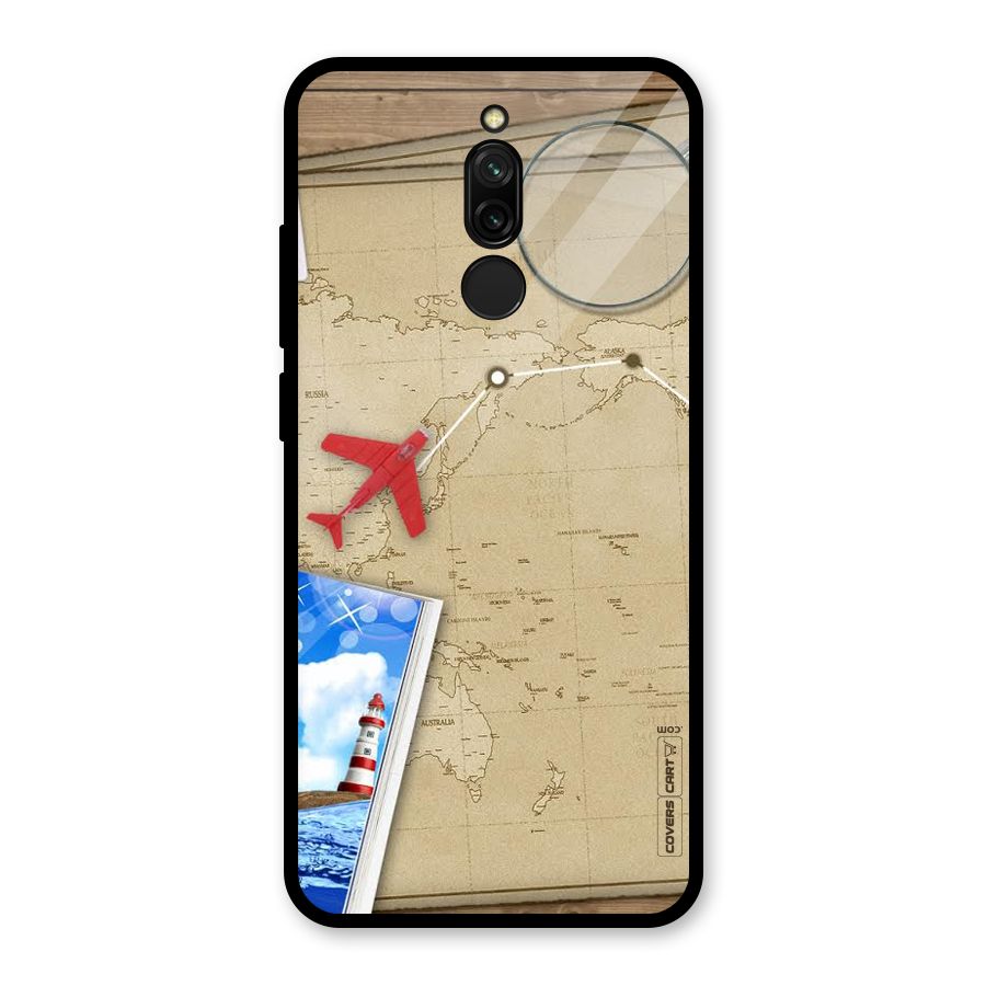 Summer Travel Glass Back Case for Redmi 8