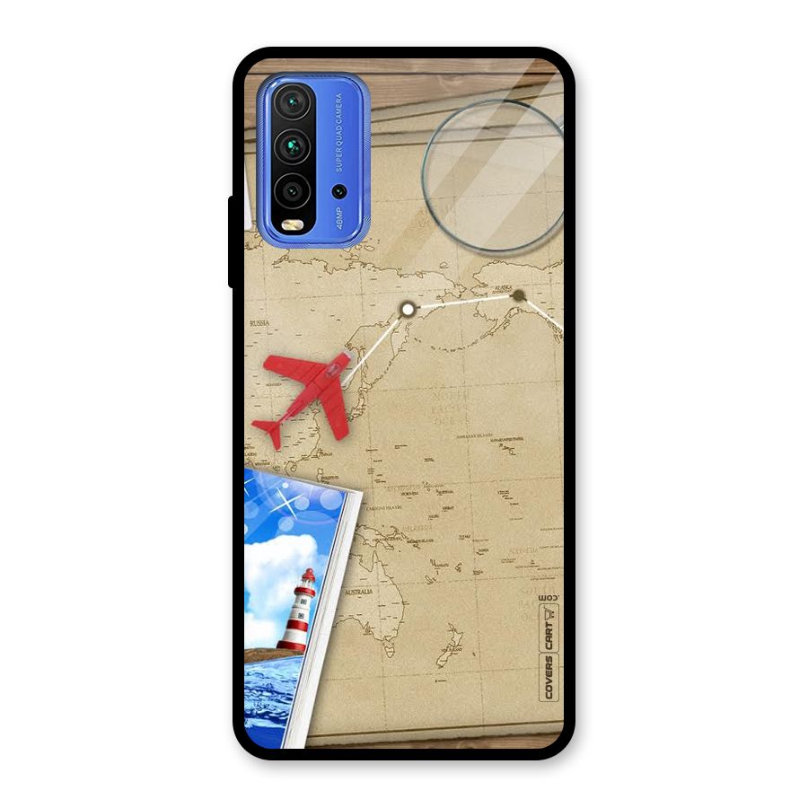 Summer Travel Glass Back Case for Redmi 9 Power