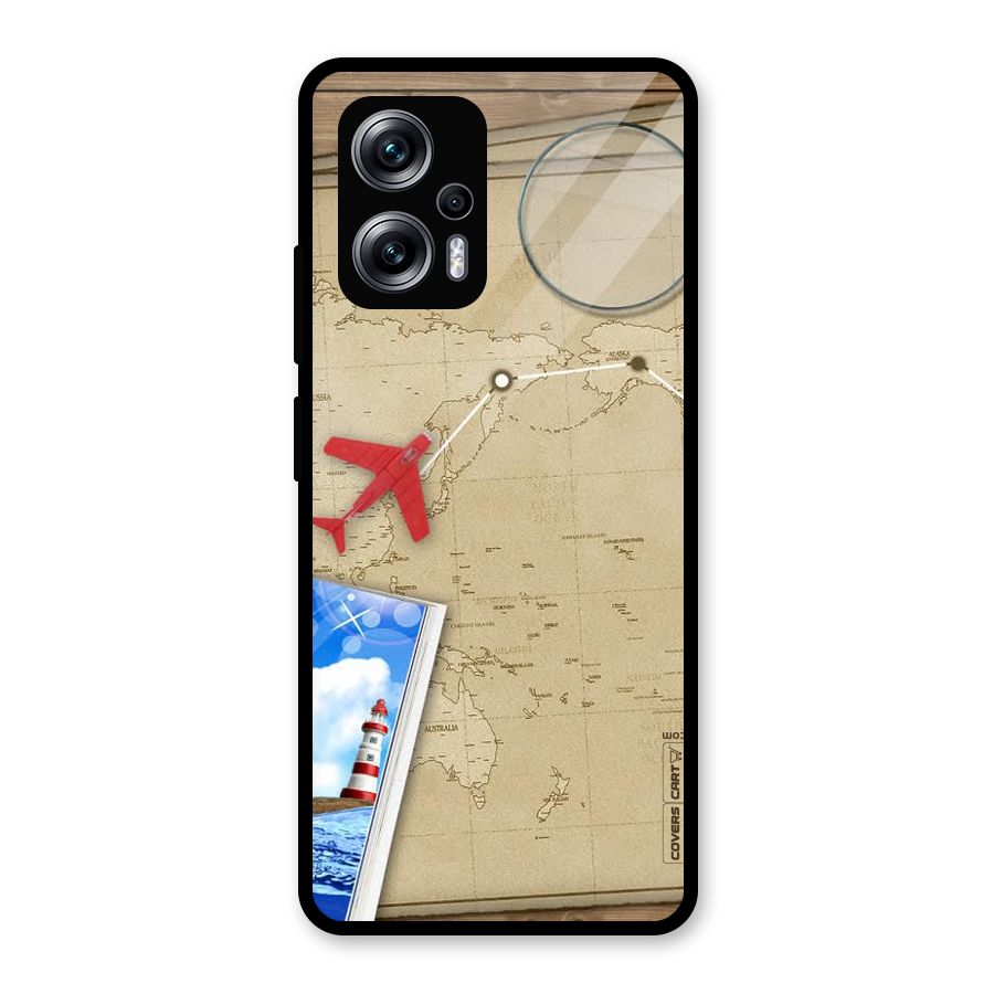 Summer Travel Glass Back Case for Redmi K50i