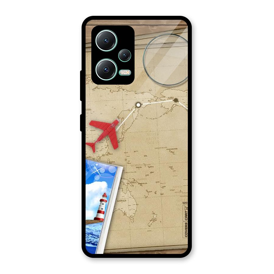 Summer Travel Glass Back Case for Redmi Note 12 5G