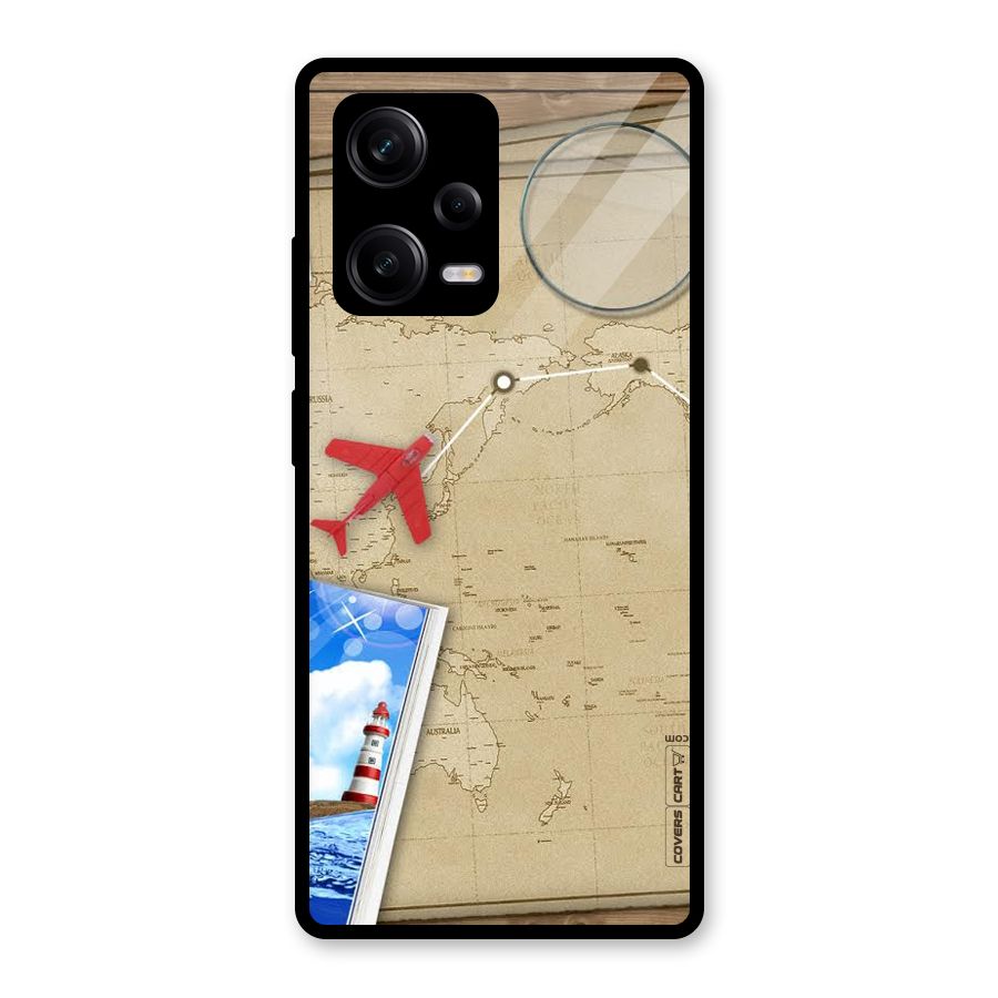 Summer Travel Glass Back Case for Redmi Note 12 Pro