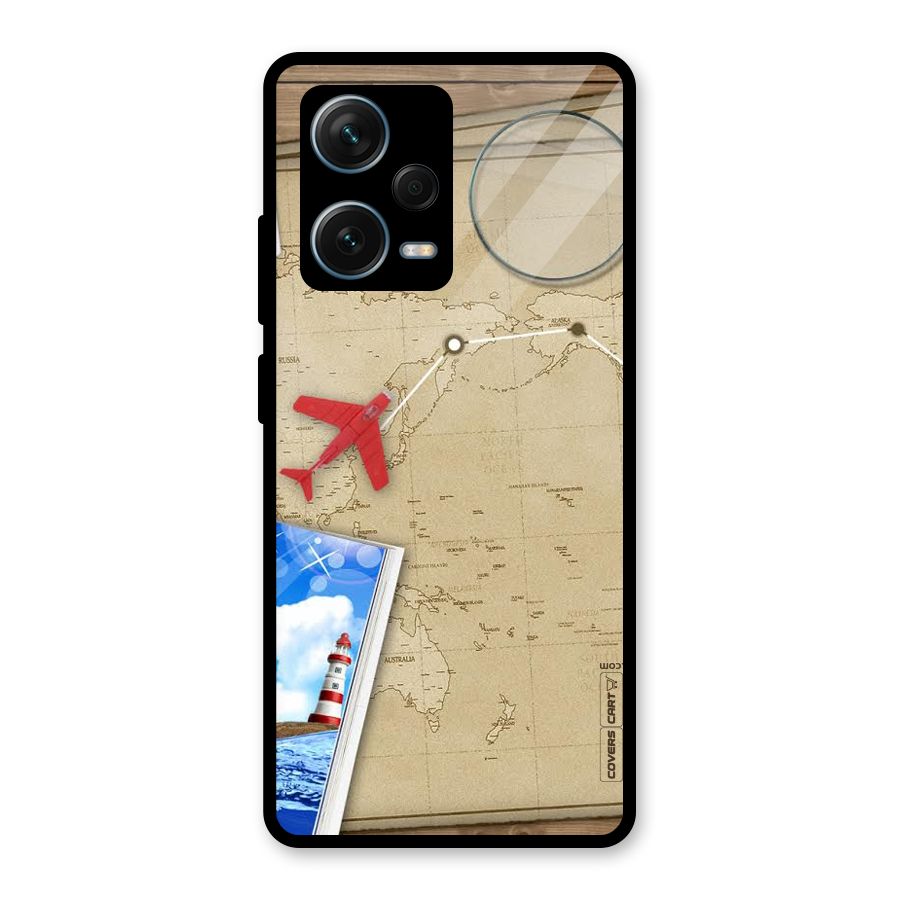 Summer Travel Glass Back Case for Redmi Note 12 Pro Plus 5G