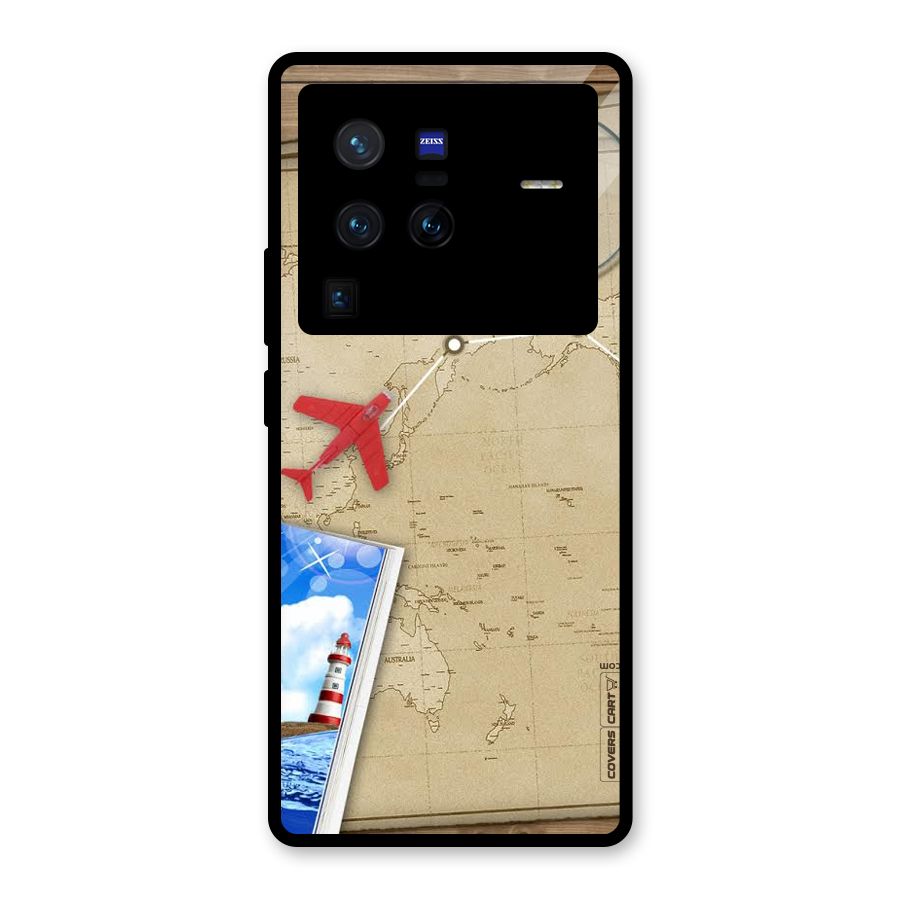 Summer Travel Glass Back Case for Vivo X80 Pro