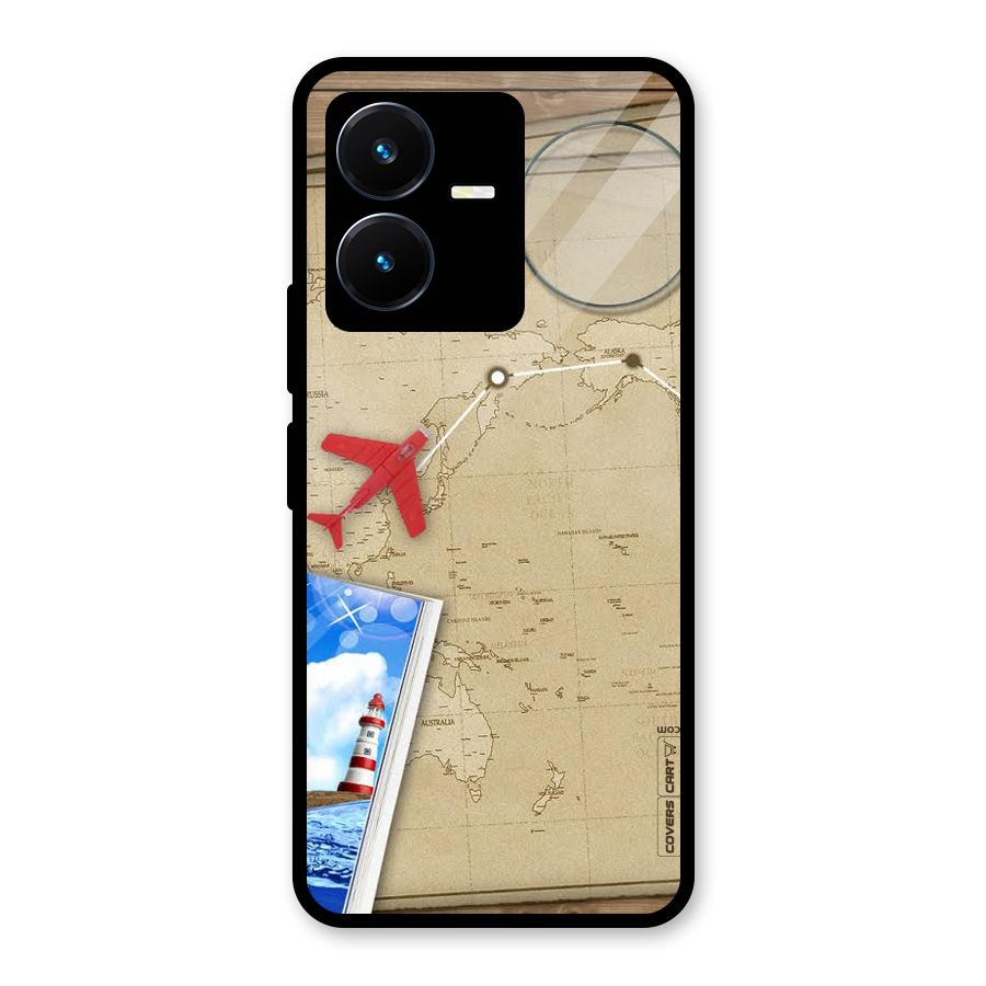 Summer Travel Glass Back Case for Vivo Y22