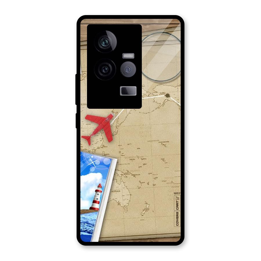Summer Travel Glass Back Case for Vivo iQOO 11 5G