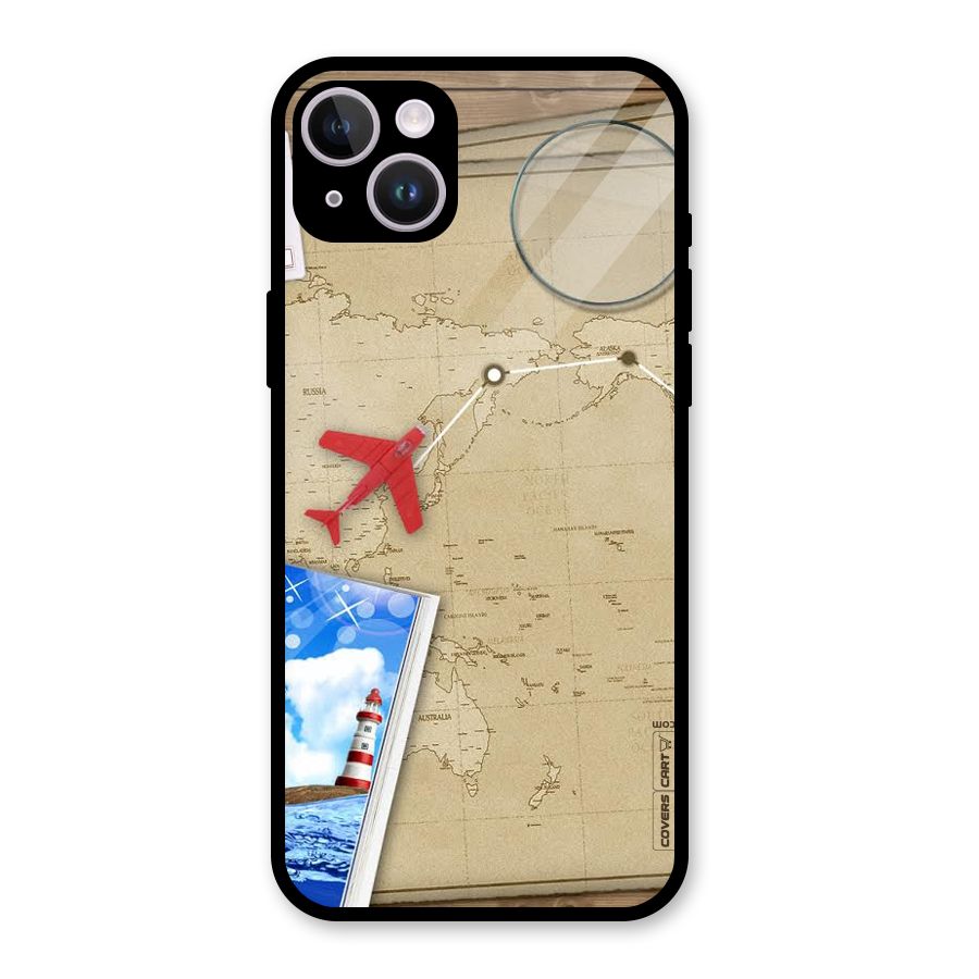 Summer Travel Glass Back Case for iPhone 14 Plus