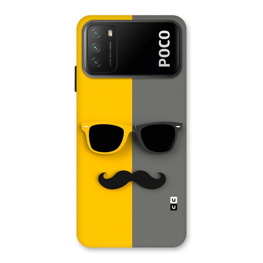 Sunglasses and Moustache Back Case for Poco M3