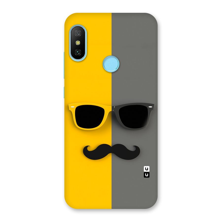Sunglasses and Moustache Back Case for Redmi 6 Pro