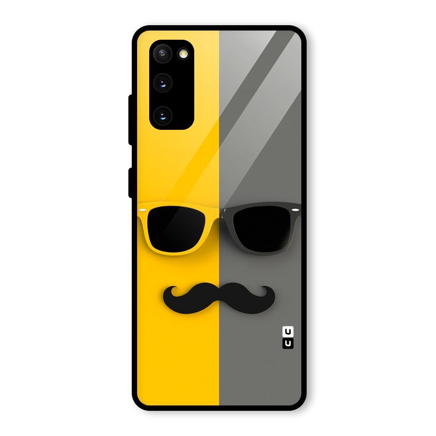 Sunglasses and Moustache Glass Back Case for Galaxy S20 FE 5G