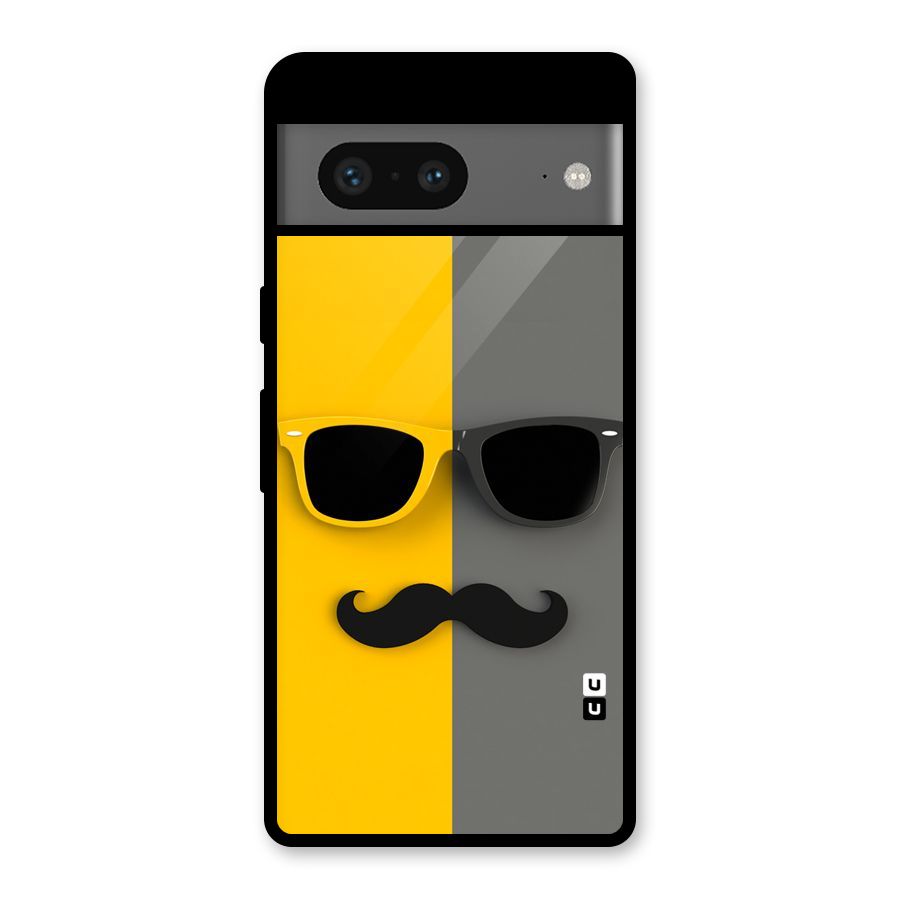 Sunglasses and Moustache Glass Back Case for Google Pixel 7