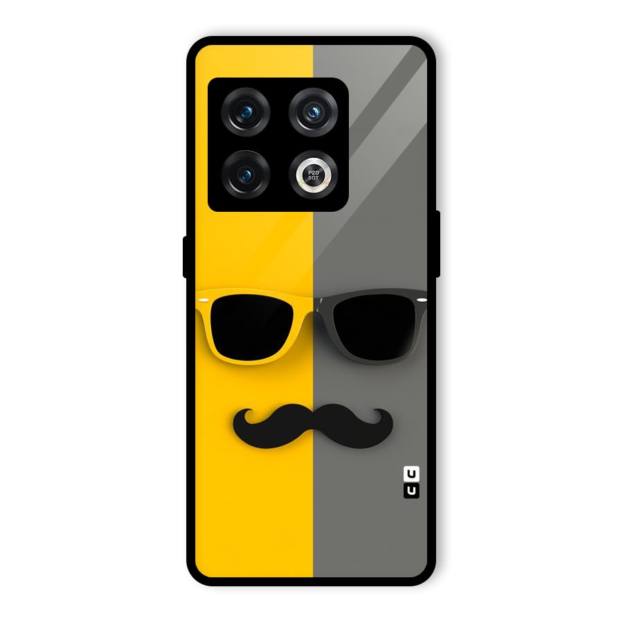 Sunglasses and Moustache Glass Back Case for OnePlus 10 Pro 5G