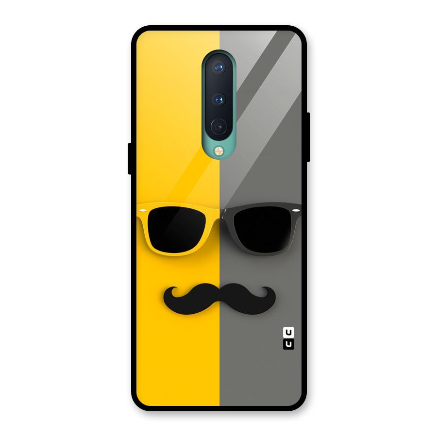 Sunglasses and Moustache Glass Back Case for OnePlus 8