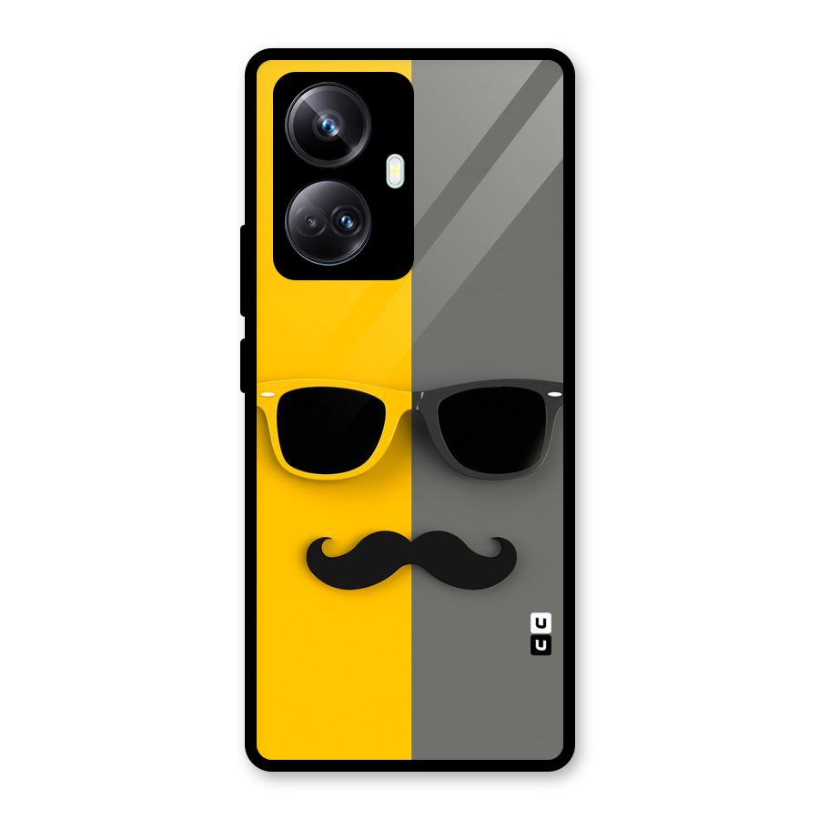 Sunglasses and Moustache Glass Back Case for Realme 10 Pro Plus