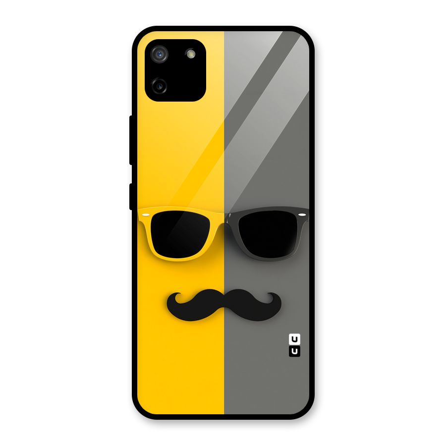 Sunglasses and Moustache Glass Back Case for Realme C11