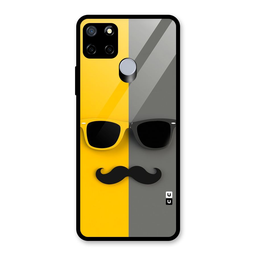 Sunglasses and Moustache Glass Back Case for Realme Narzo 20