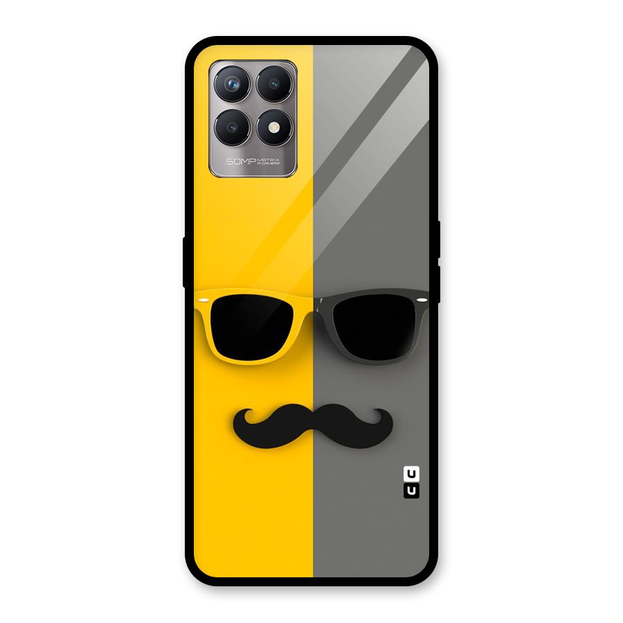 Sunglasses and Moustache Glass Back Case for Realme Narzo 50