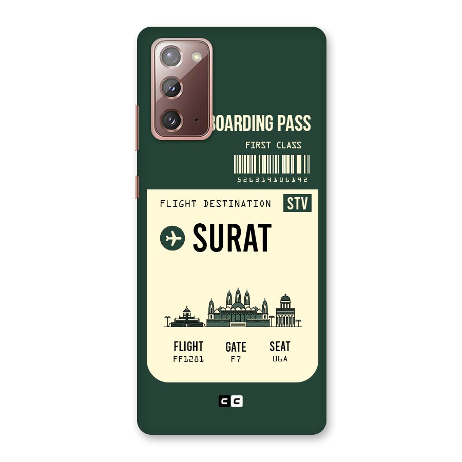 Surat Boarding Pass Back Case for Galaxy Note 20