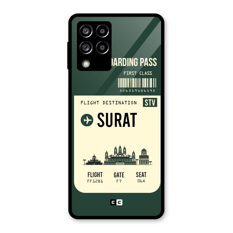 Surat Boarding Pass Glass Back Case for Galaxy M53 5G