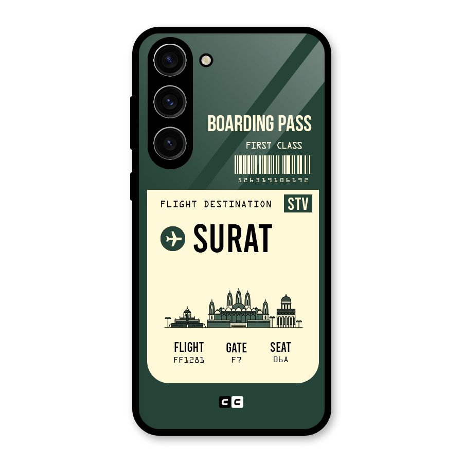 Surat Boarding Pass Glass Back Case for Galaxy S23 Plus
