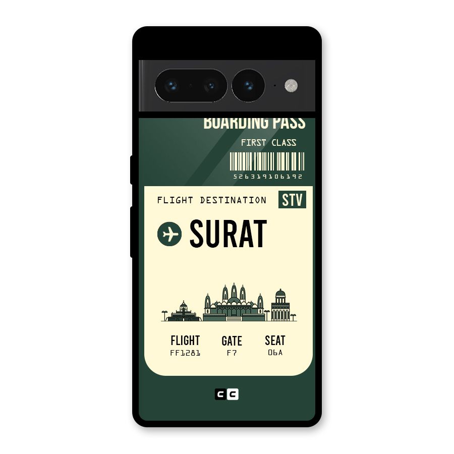 Surat Boarding Pass Glass Back Case for Google Pixel 7 Pro