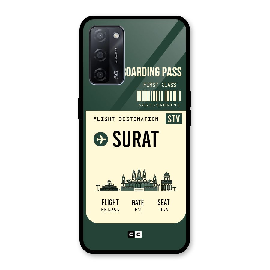 Surat Boarding Pass Glass Back Case for Oppo A53s 5G
