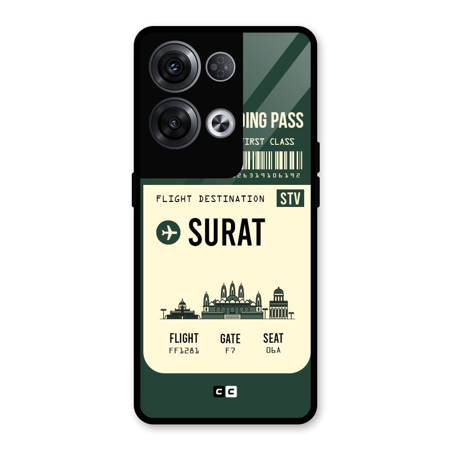Surat Boarding Pass Glass Back Case for Oppo Reno8 Pro 5G