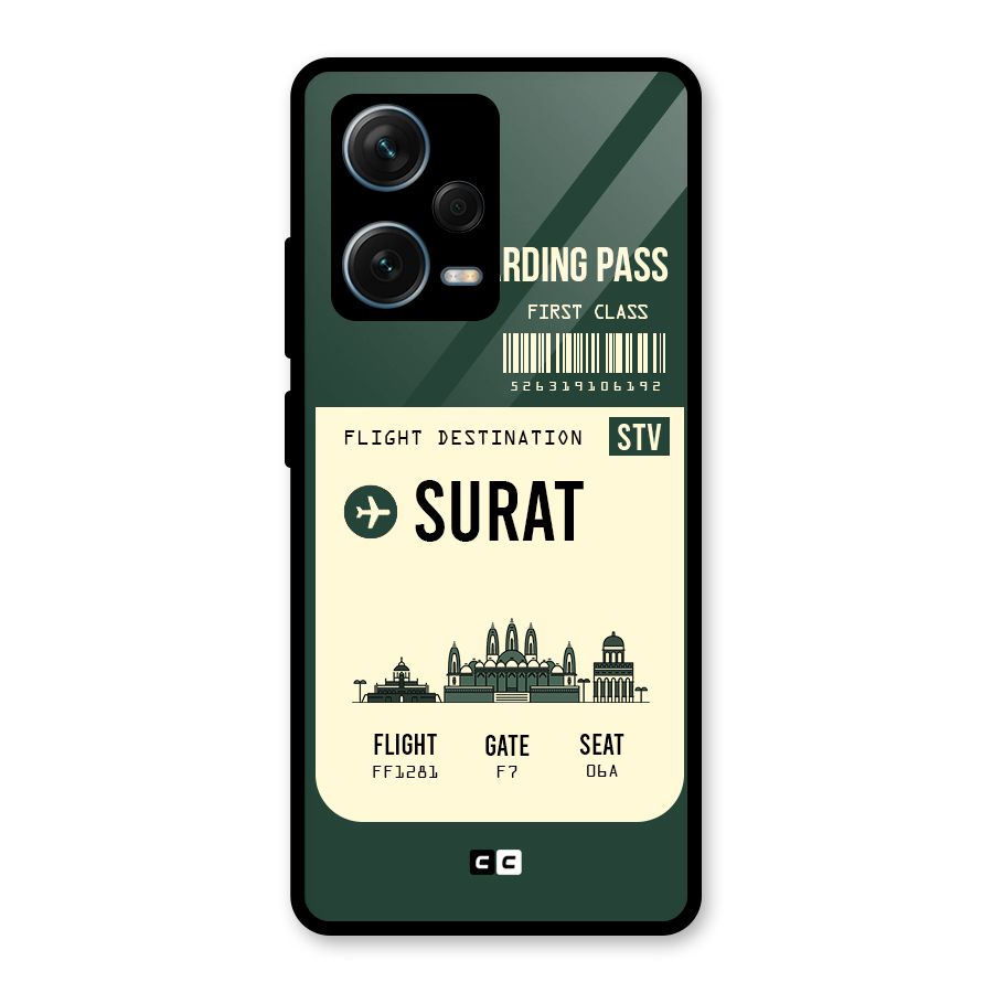 Surat Boarding Pass Glass Back Case for Redmi Note 12 Pro Plus 5G