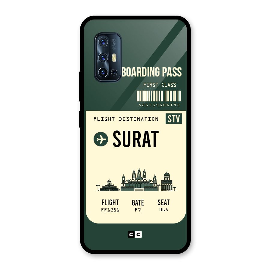 Surat Boarding Pass Glass Back Case for Vivo V17