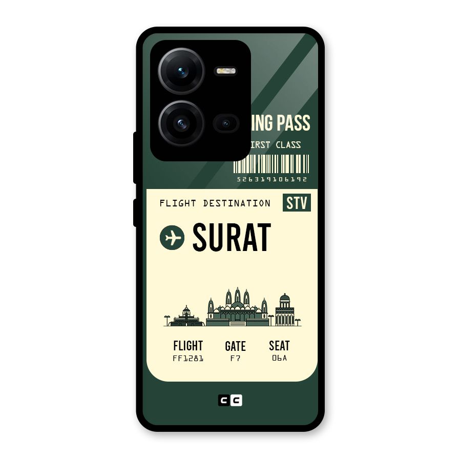 Surat Boarding Pass Glass Back Case for Vivo V25