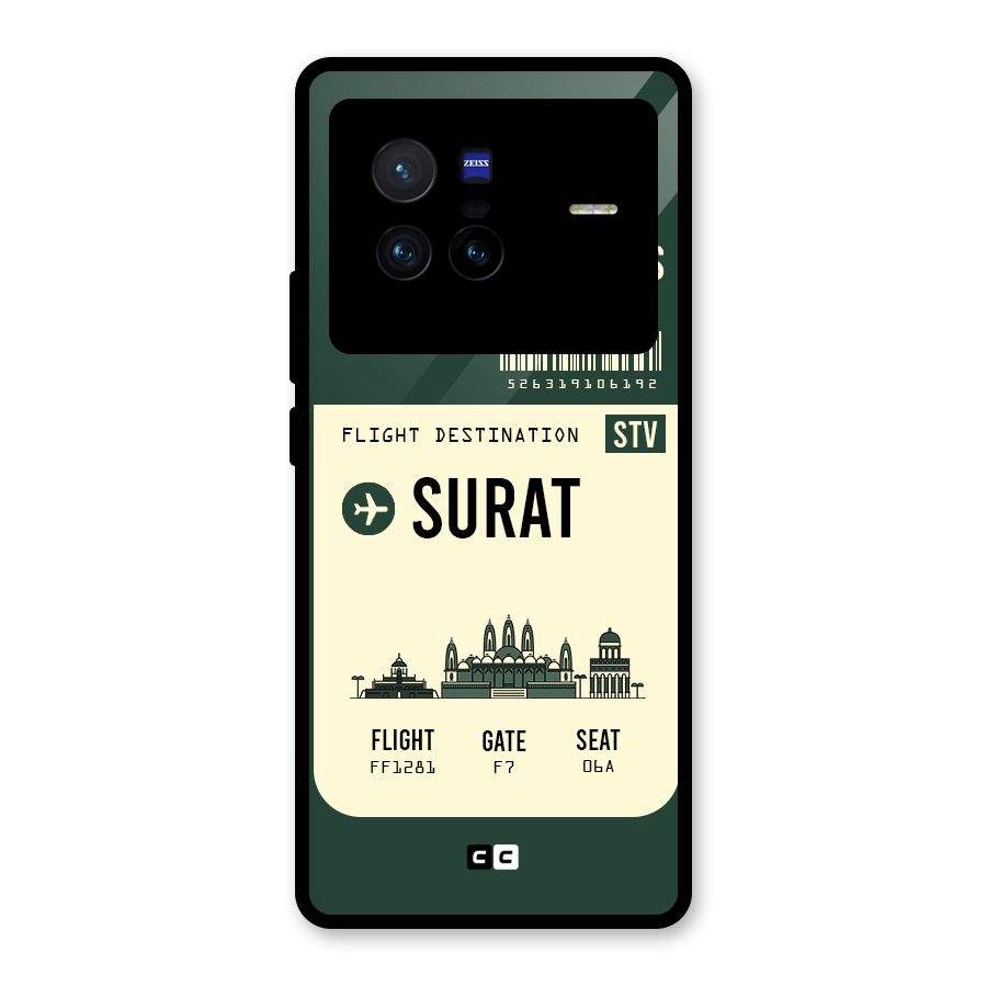 Surat Boarding Pass Glass Back Case for Vivo X80