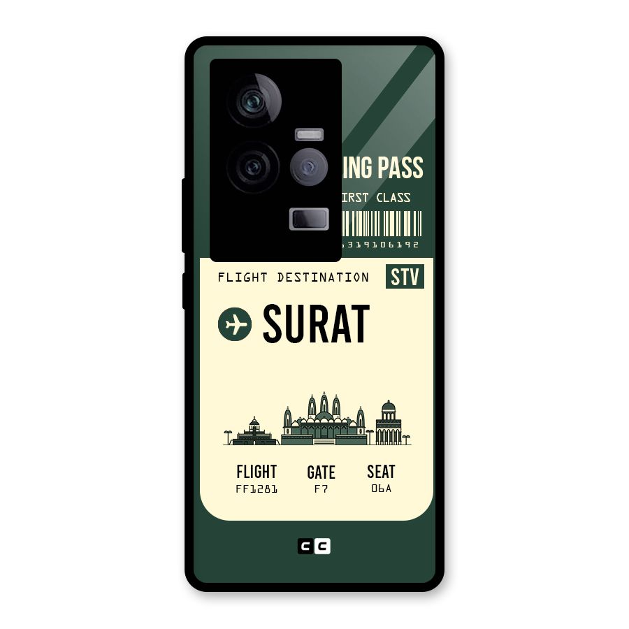 Surat Boarding Pass Glass Back Case for Vivo iQOO 11 5G