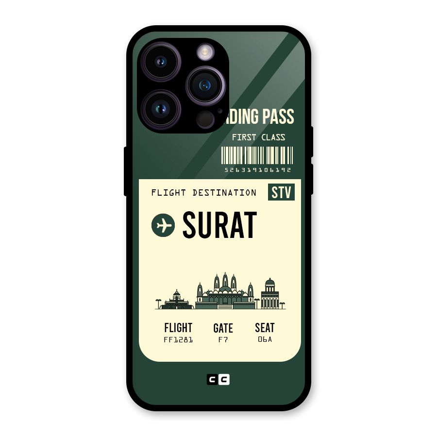 Surat Boarding Pass Glass Back Case for iPhone 14 Pro Max