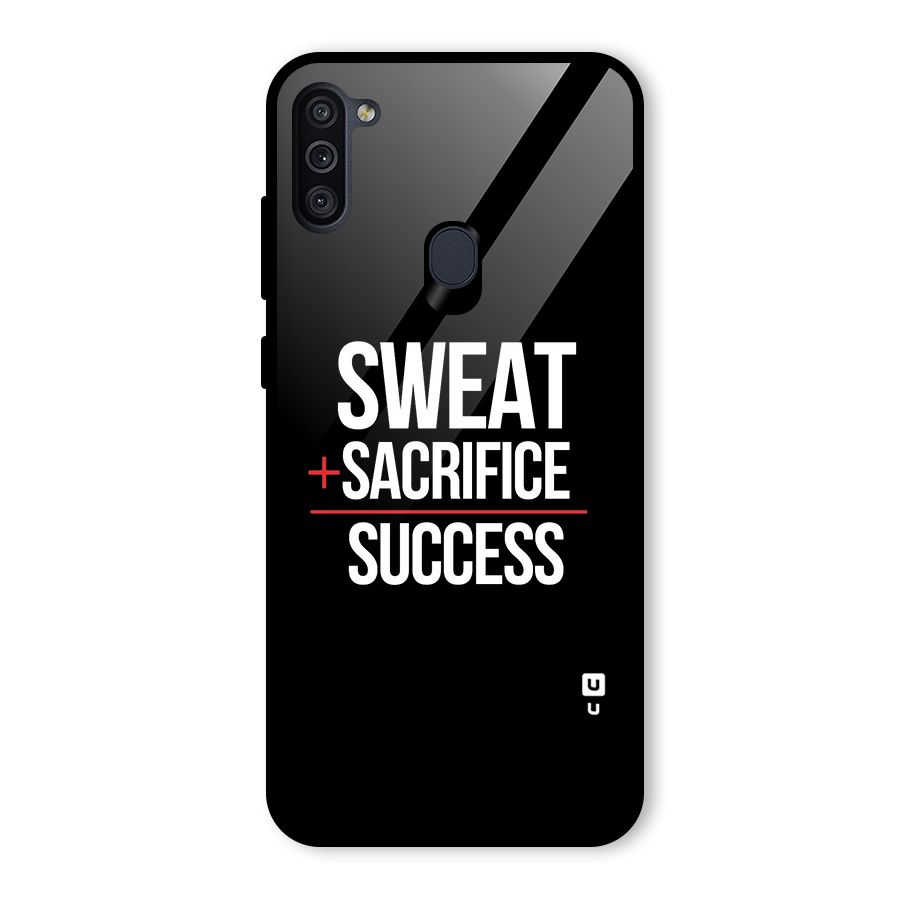 Sweat Sacrifice Success Glass Back Case for Galaxy M11